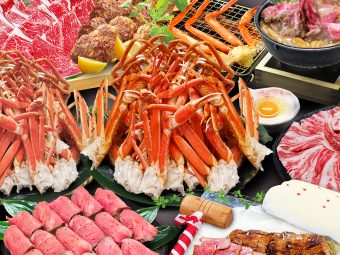 庶民の神様・おちょぼ稲荷参拝と
近江牛＆ずわい蟹食べ放題